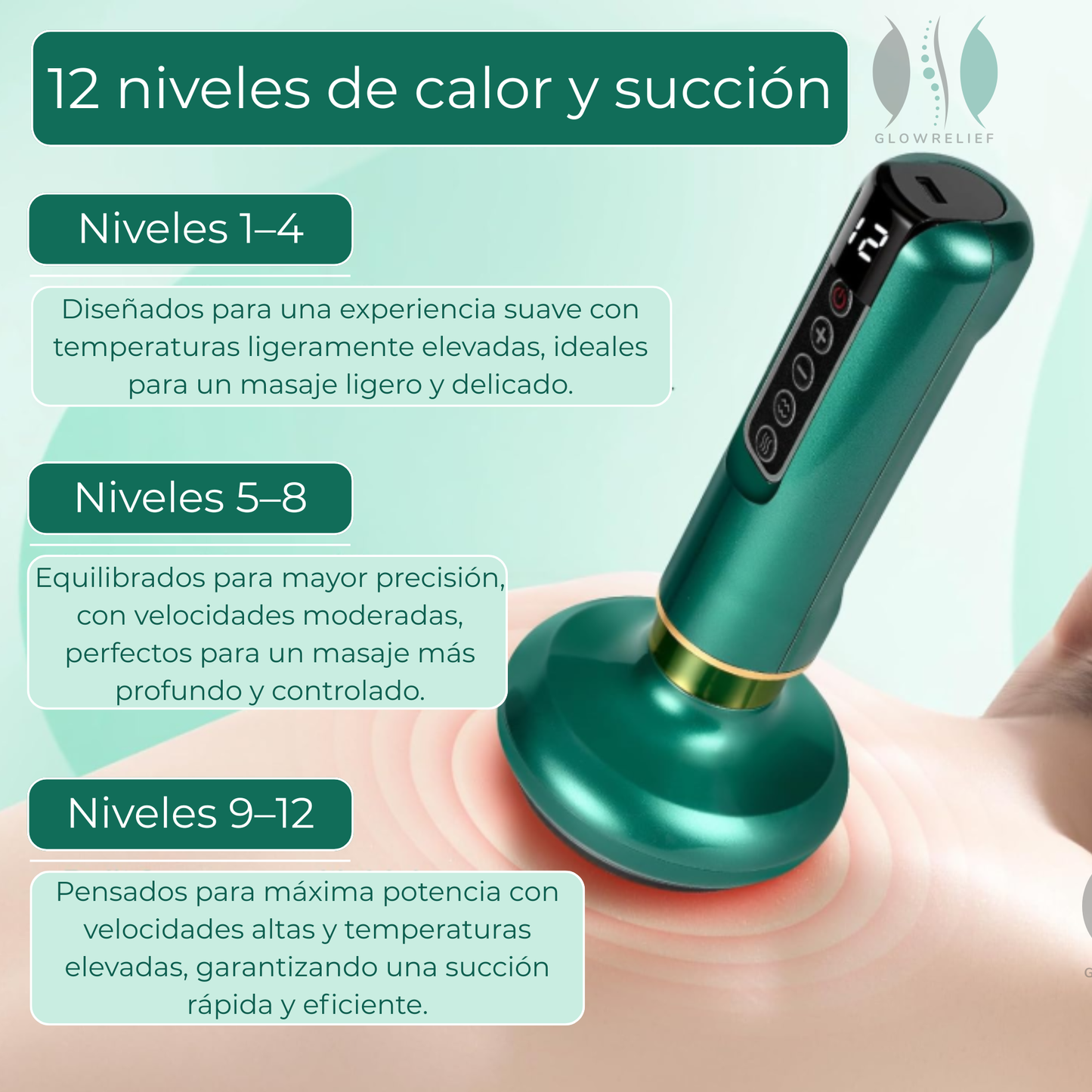 Masajeador de Ventosas con Calor Drenaje + Firmeza