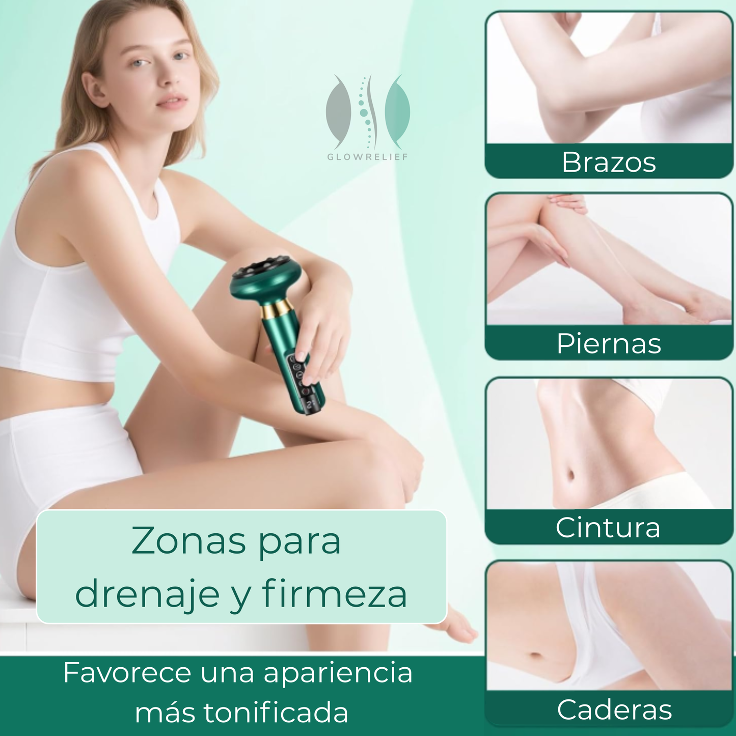 Masajeador de Ventosas con Calor Drenaje + Firmeza