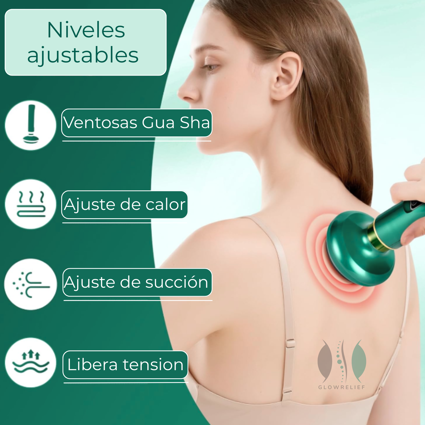 Masajeador de Ventosas con Calor Drenaje + Firmeza